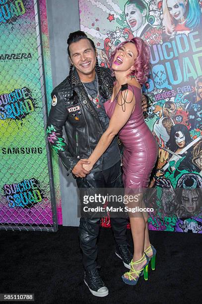 Actors Adam Beach and Summer Tiger attends the "Suicide Squad" World Premiere at The Beacon Theatre on August 1, 2016 in New York City.