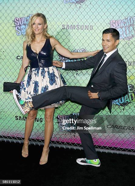 Actors Daniella Deutscher and Jay Hernandez attend the "Suicide Squad" world premiere at The Beacon Theatre on August 1, 2016 in New York City.