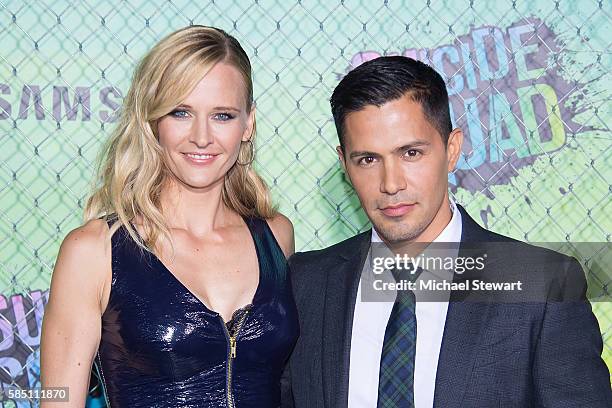 Actors Daniella Deutscher and Jay Hernandez attend the "Suicide Squad" world premiere at The Beacon Theatre on August 1, 2016 in New York City.