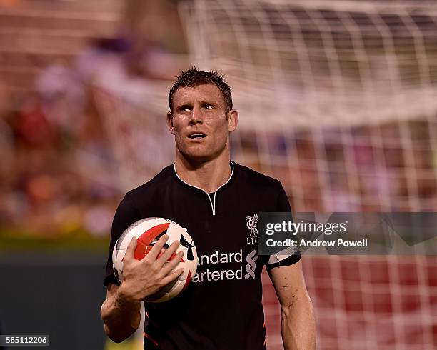 James Milner of Liverpool FC during a pre-season friendly against AS Roma at Busch Stadium on August 1, 2016 in St. Louis, Missouri.