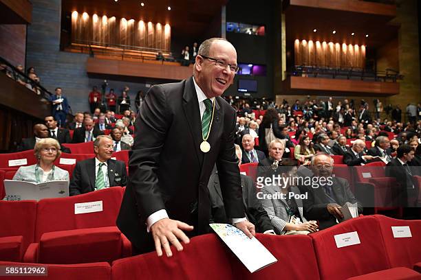 Prince Albert II of Monaco arrives at the opening ceremony of the 129th International Olympic Committee session, in Rio de Janeiro on August 1 ahead...