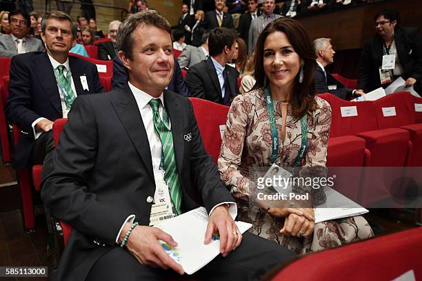 Frederik, Crown Prince of Denmark and Crown Princess Mary of Denmark attend the opening ceremony of the 129th International Olympic Committee...