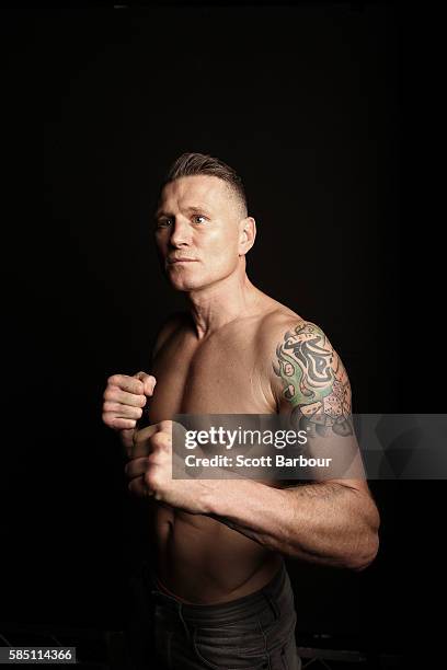 Danny 'The Green Machine' Green poses during the official weigh in at Crown Resorts on August 2, 2016 in Melbourne, Australia. Danny Green will fight...