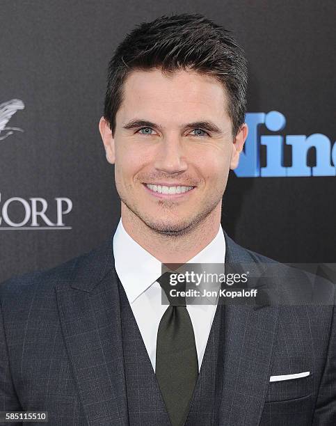 Actor Robbie Amell arrives at the Los Angeles Premiere "Nine Lives" at TCL Chinese Theatre on August 1, 2016 in Hollywood, California.