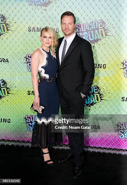 Jim Parrack and Leven Rambin attend the world premiere of "Suicide Squad" at The Beacon Theatre on August 1, 2016 in New York City.