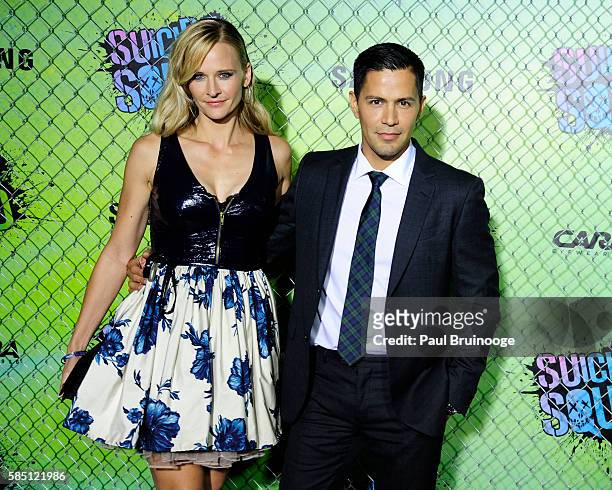 Daniella Deutscher and Jay Hernandez attend The World Premiere of Warner Bros. Pictures and Atlas Entertainment's "Suicide Squad" at The Beacon...