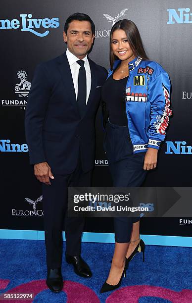 Actor Mark Consuelos and daughter Lola Grace Consuelos attend the premiere of EuropaCorp's "Nine Lives" at the TCL Chinese Theatre on August 1, 2016...