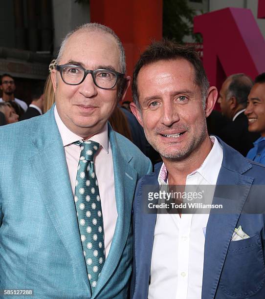 Director Barry Sonnenfeld and Tommy Gargotta, President of Theatrical Marketing, EuropaCorp USA attend the premiere Of EuropaCorp's "Nine Lives" at...