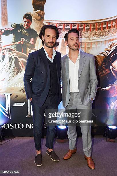 Rodrigo Santoro and Jack Huston attend the Brazil Premiere of the Paramount Pictures film "Ben-Hur" on August 1, 2016 at Cinepolis JK in Sao Paulo,...
