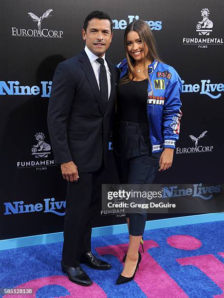 Actor Mark Consuelos and daughter Lola Grace Consuelos arrive at the premiere of EuropaCorp's "Nine Lives" at TCL Chinese Theatre on August 1, 2016...