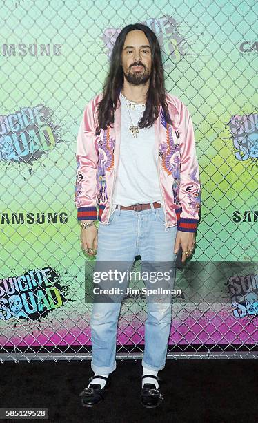 Designer Alessandro Michele attends the "Suicide Squad" world premiere at The Beacon Theatre on August 1, 2016 in New York City.