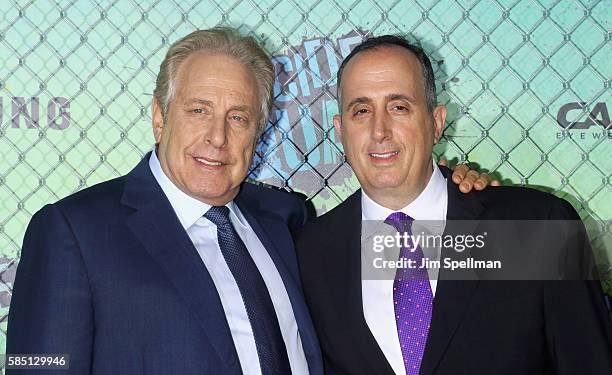 Producers Chuck Roven and Richard Suckle attend the "Suicide Squad" world premiere at The Beacon Theatre on August 1, 2016 in New York City.