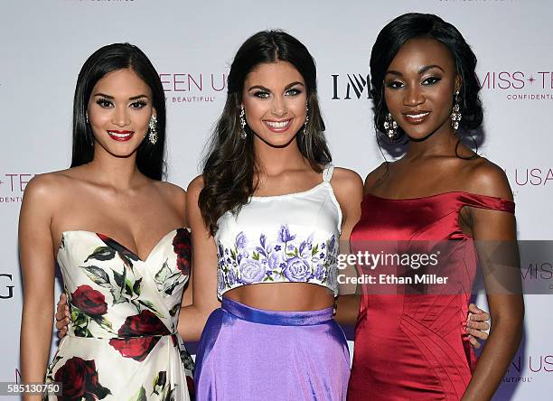 Miss Universe 2015 Pia Alonzo Wurtzbach, Miss Teen USA 2015 Katherine Haik, and Miss USA 2016 Deshauna Barber attend the 2016 Miss Teen USA...