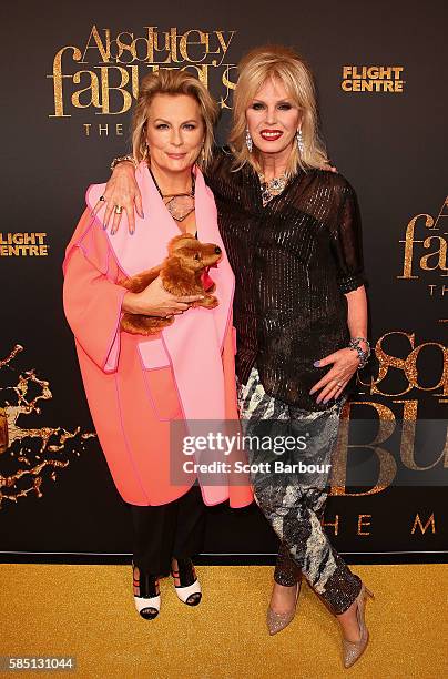 Joanna Lumley and Jennifer Saunders arrive ahead of the Absolutely Fabulous: The Movie Melbourne premiere at Village Cinemas Crown on August 2, 2016...