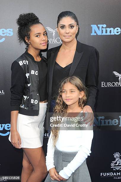 Tallulah Ruth Dash, Rachel Roy and Ava Dash attend the Nine Lives World Premiere at TCL Chinese Theatre on August 1, 2016 in Hollywood, California.