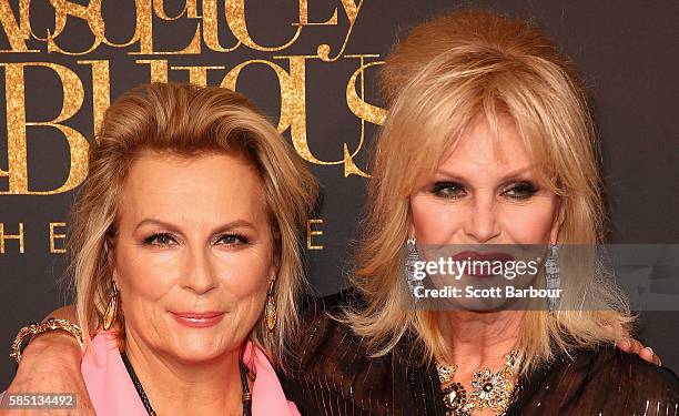 Joanna Lumley and Jennifer Saunders arrive ahead of the Absolutely Fabulous: The Movie Melbourne premiere at Village Cinemas Crown on August 2, 2016...