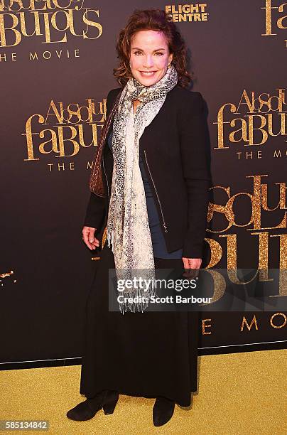 Sigrid Thornton arrives ahead of the Absolutely Fabulous: The Movie Melbourne premiere at Village Cinemas Crown on August 2, 2016 in Melbourne,...