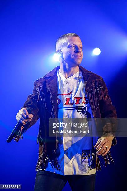 Macklemore & Ryan Lewis perform on stage at Brisbane Entertainment Centre on August 2, 2016 in Brisbane, Australia.