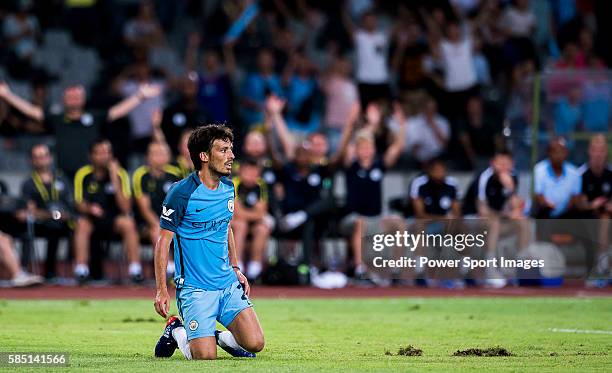 Manchester City midfielder David Silva reacts during the match between Borussia Dortmund vs Manchester City FC at the 2016 International Champions...