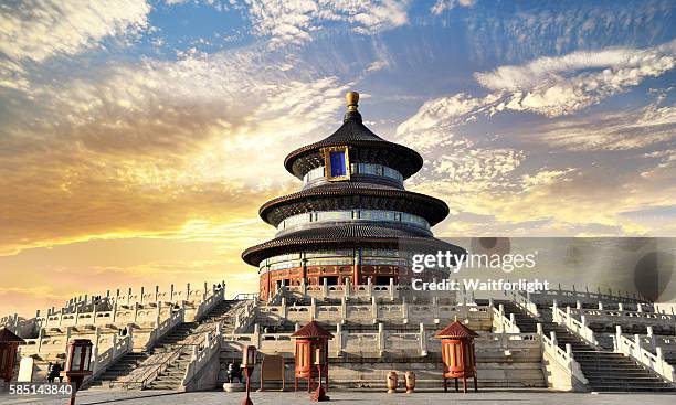 temple of heaven scenary in beijing,china. - temple of heaven imagens e fotografias de stock