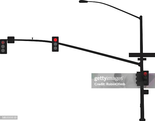 traffic light silhouette - street light stock illustrations