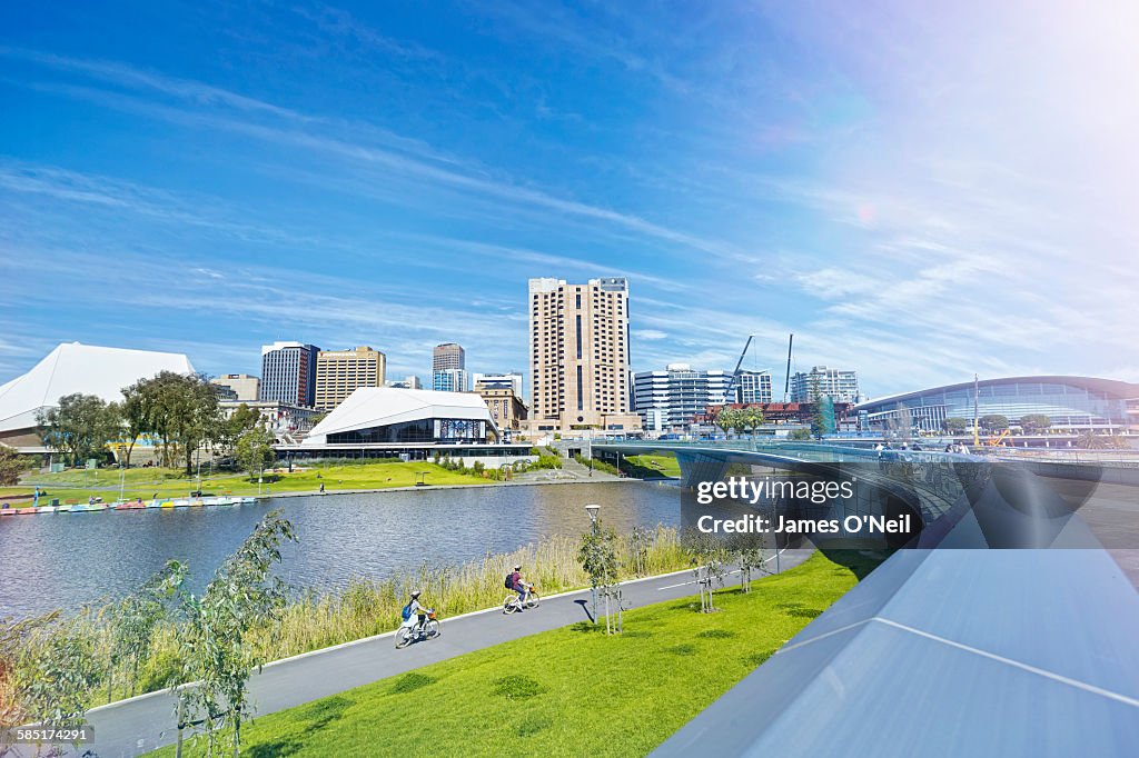 Adelaide city centre and River Torrens