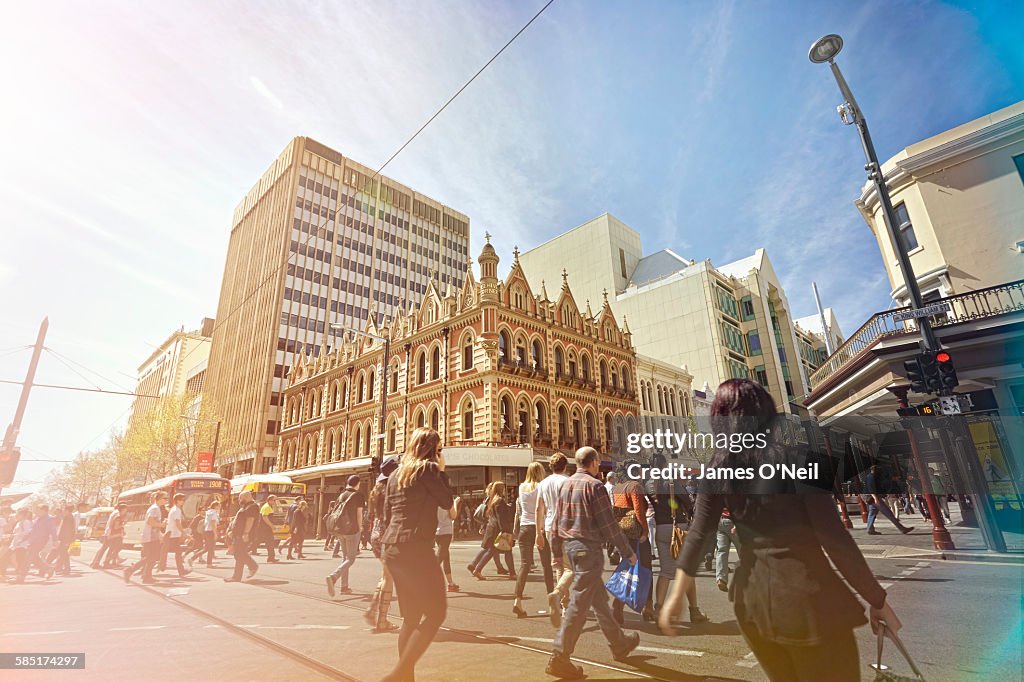 Adelaide city centre bustling with people