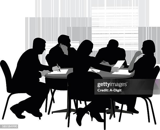 office brainstorming session - board room stock illustrations