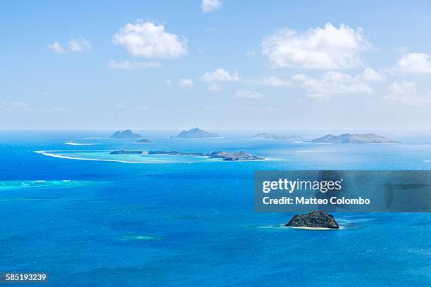 aerial view of mamanucas islands, fiji - list of islands by highest point stock pictures, royalty-free photos & images