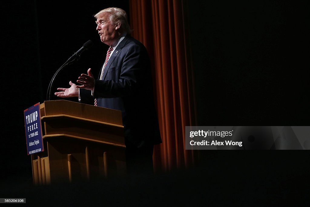 Republican Presidential Candidate Donald Holds Rally In Ashburn, Virginia