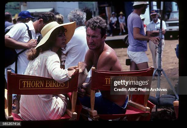 Miniseries - Behind-the-Scenes Coverage - Airdate: March 27 through 30, 1983. RACHEL WARD AND BRYAN BROWN ON SET