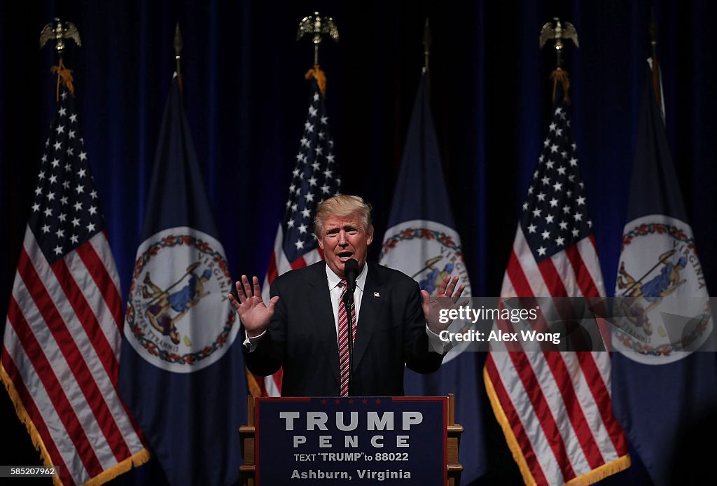 Republican Presidential Candidate Donald Holds Rally In Ashburn, Virginia