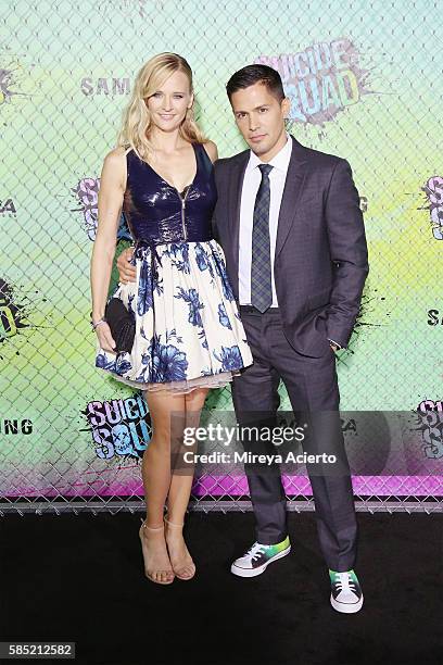 Daniella Deutscher and Jay Hernandez attends the "Suicide Squad" world premiere at The Beacon Theatre on August 1, 2016 in New York City.