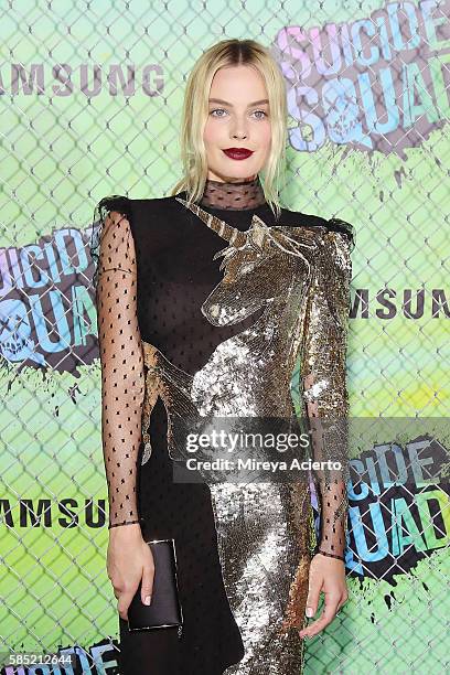 Actress Margot Robbie attends the "Suicide Squad" world premiere at The Beacon Theatre on August 1, 2016 in New York City.