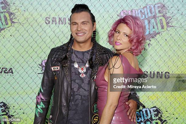Actor Adam Beach and Summer Tiger attend the "Suicide Squad" world premiere at The Beacon Theatre on August 1, 2016 in New York City.
