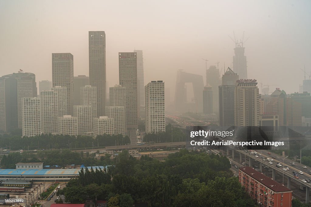 Beijing Smog, Cityscape of Beijing in air pollution