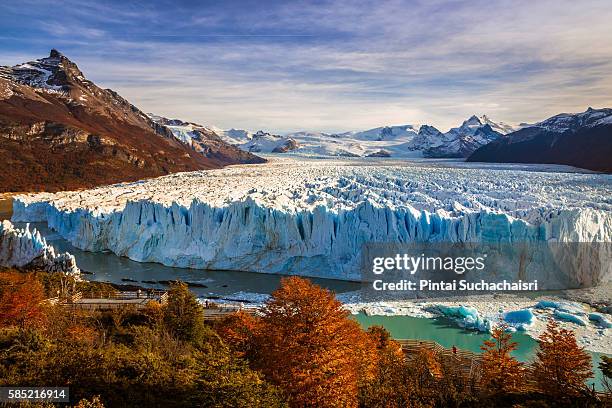 perito moreno glacier in autumn - los glaciares national park stock pictures, royalty-free photos & images