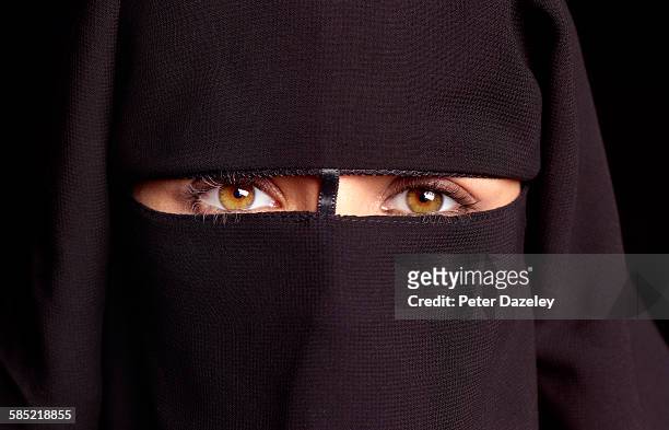 close up of woman in hijab - islam stock pictures, royalty-free photos & images