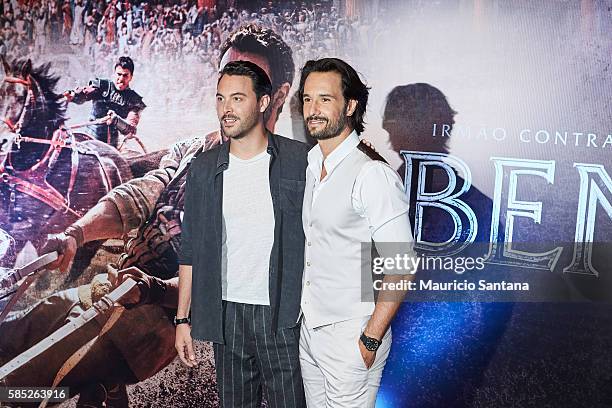 Jack Huston and Rodrigo Santoro attends the Photocall and Press Conference for the Brazil Premiere of the Paramount Pictures title "Ben-Hur," on...