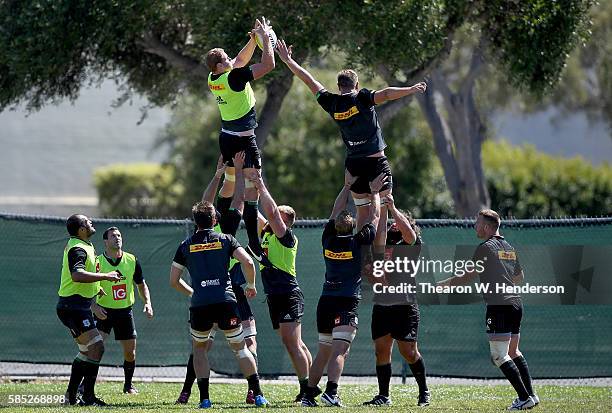 The Harlequins rugby team practices at San Francisco Golden Gate RFC on August 2, 2016 in San Francisco, California.