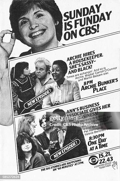 Television advertisement as appeared in the November 15, 1980 issue of TV Guide magazine. An ad for the comedies Archie Bunkers Place and One Day at...