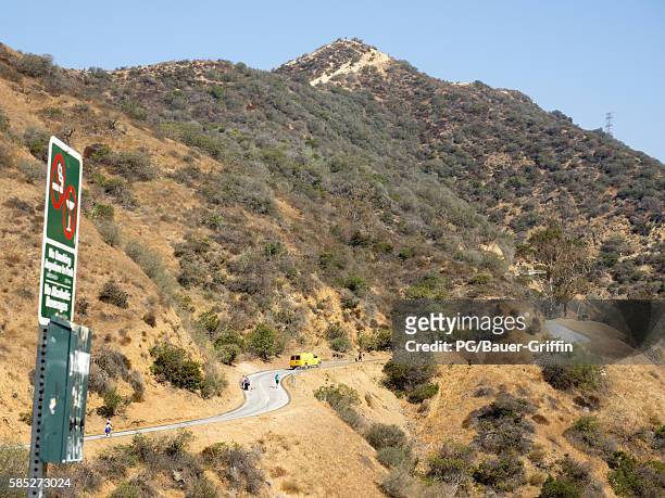 View of the re-opening of Runyon Canyon in Hollywood. On August 02, 2016 in Los Angeles, California.
