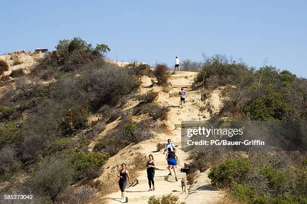 View of the re-opening of Runyon Canyon in Hollywood. On August 02, 2016 in Los Angeles, California.