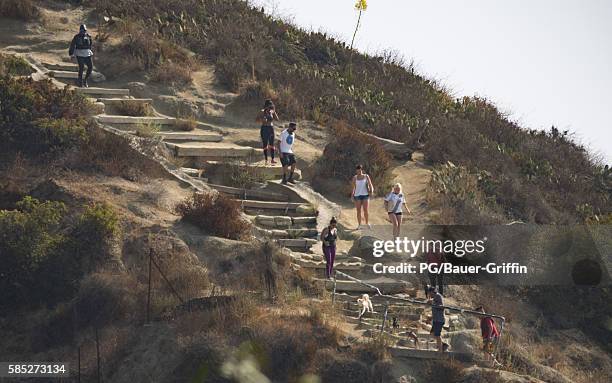 View of the re-opening of Runyon Canyon in Hollywood. On August 02, 2016 in Los Angeles, California.