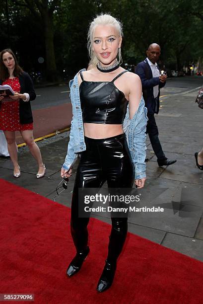 Alice Chater arrives for the opening night of 'Vamos Cuba' at Sadlers Wells Theatre on August 2, 2016 in London, England.