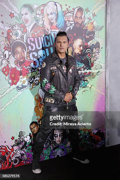 Actor Adam Beach attends the "Suicide Squad" world premiere at The Beacon Theatre on August 1, 2016 in New York City.