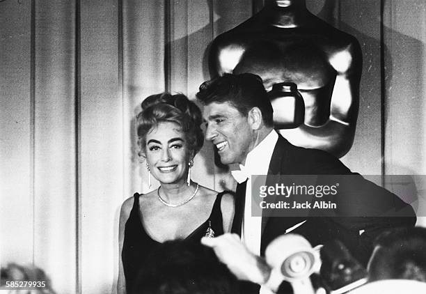 Actors Joan Crawford and Burt Lancaster at the 34th Academy Awards, Los Angeles, April 9th 1962.