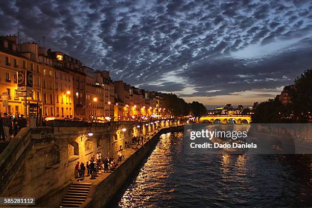 paris by night - seine maritime stock pictures, royalty-free photos & images