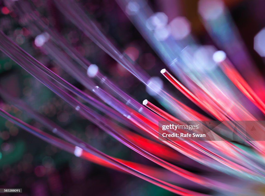 Fibre optics used to send data darting past computer circuit board