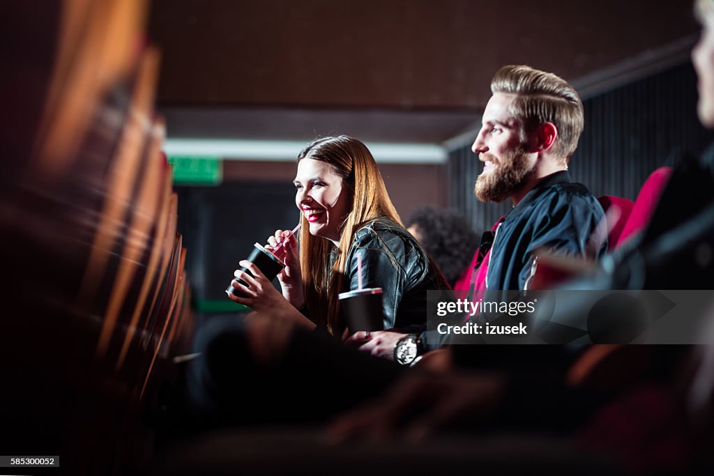 Young people in the movie theater